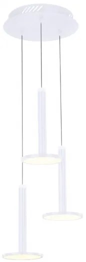 Lampadario led a tre pendenti tua md17033012-3awh bianco