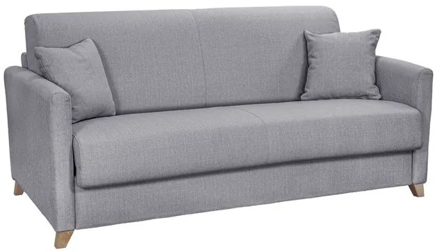 Divano letto 3 posti scandinavo grigio chiaro con materasso 18 cm SKANDY