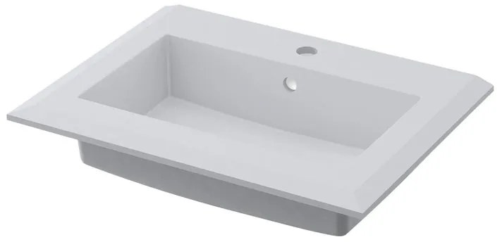 Lavabo a incasso rettangolare Moon L 61 x H 46 x P 46 cm in porcellana bianco