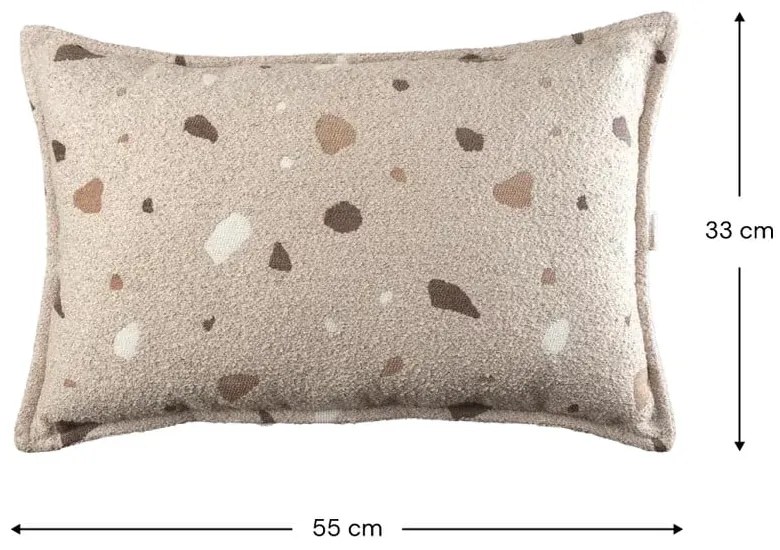 Cuscino per divano da bambini marrone chiaro con rivestimento in bouclé e ciniglia Terrazzo Bolster – Wigiwama