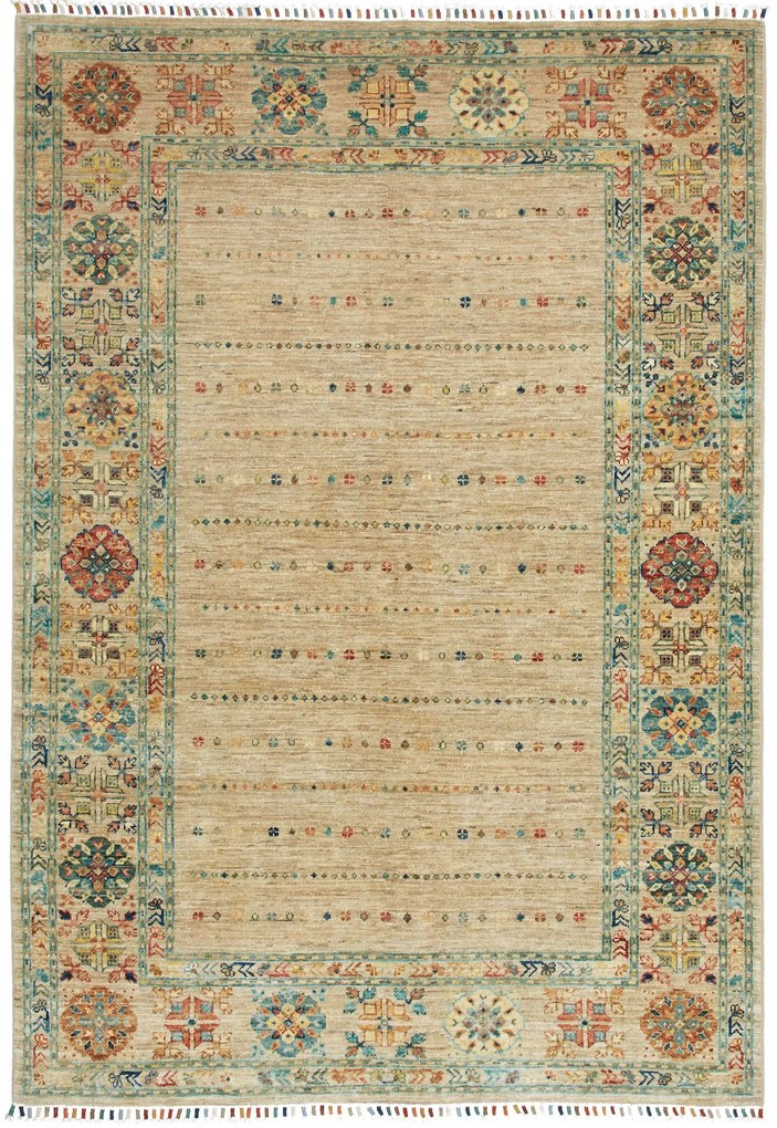 Samarkand Tappeto 210x150 Grigio (Pakistan) Annodato A Mano
