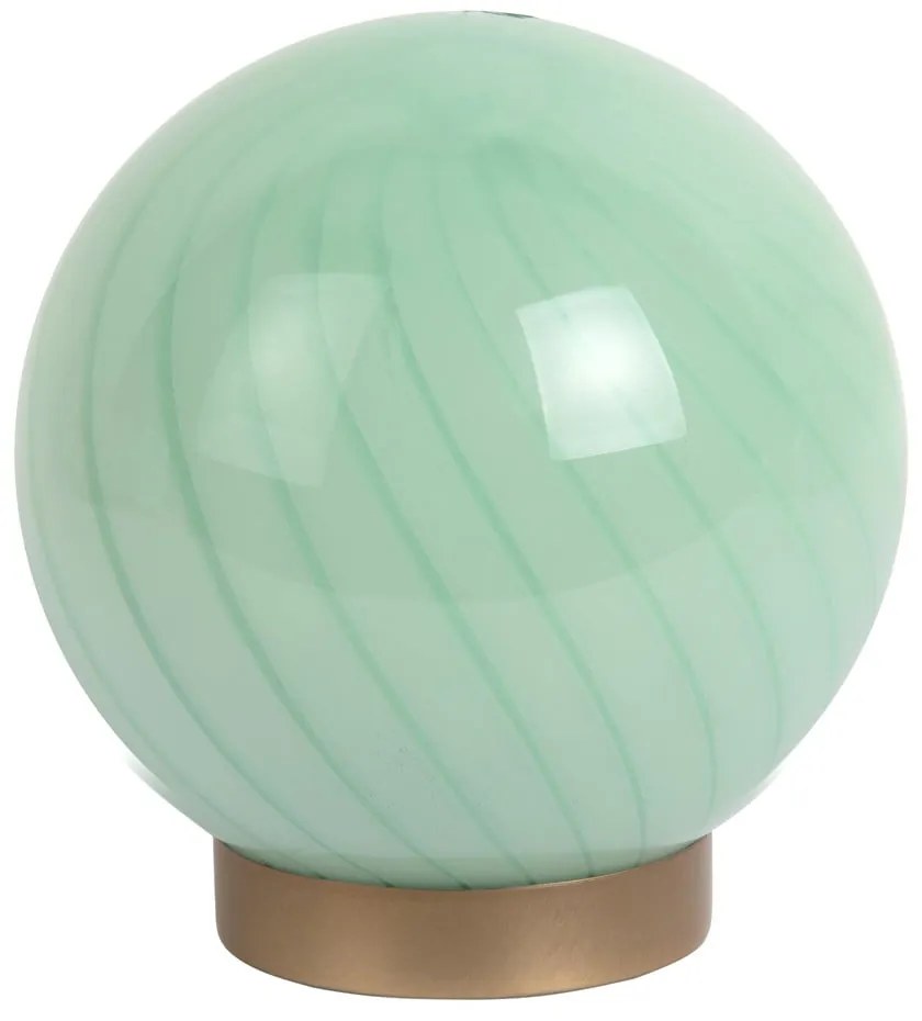 Lampada da tavolo verde chiaro con paralume in vetro (altezza totale 17 cm) Summer Globe – Leitmotiv