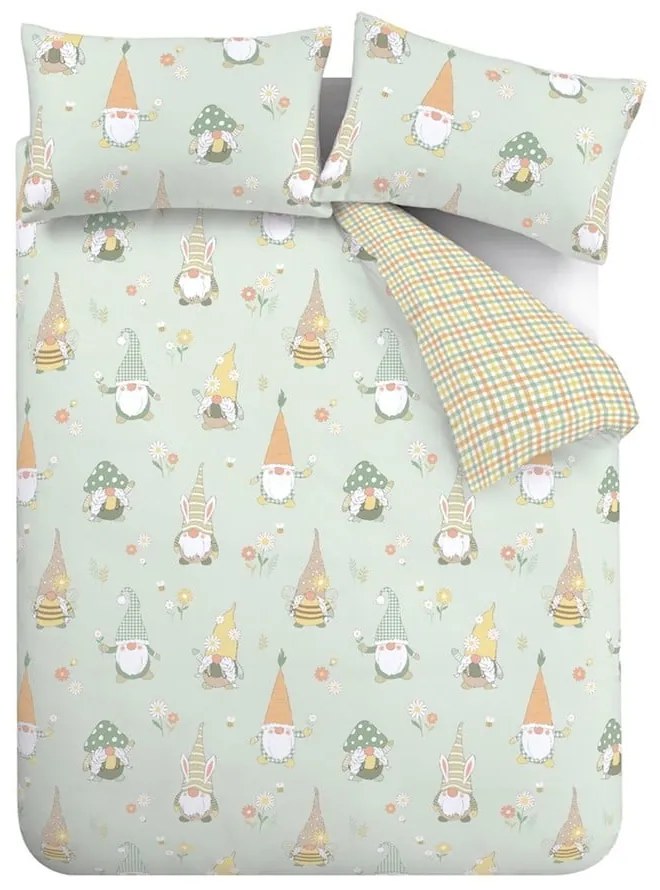 Biancheria da letto verde chiaro per letto singolo 135x200 cm Spring Gonks – Catherine Lansfield