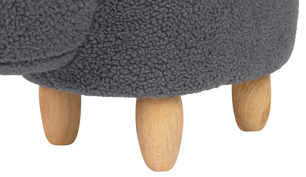 Pouf di tessuto grigio BUNNY Beliani