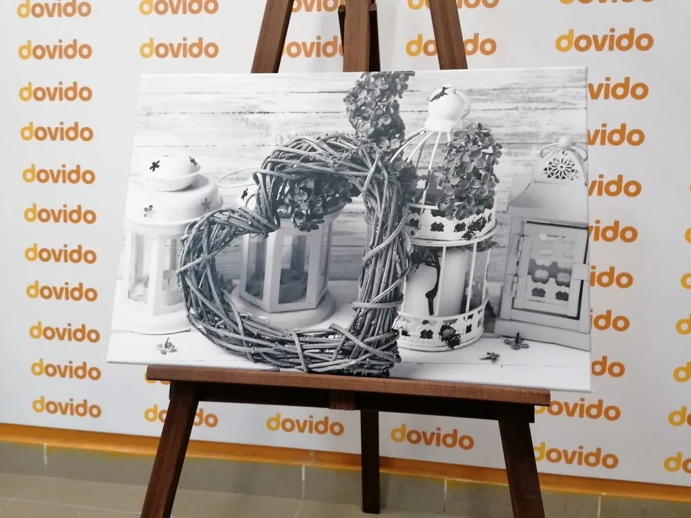 Quadro su tela – In atmosfera vintage in bianco e nero