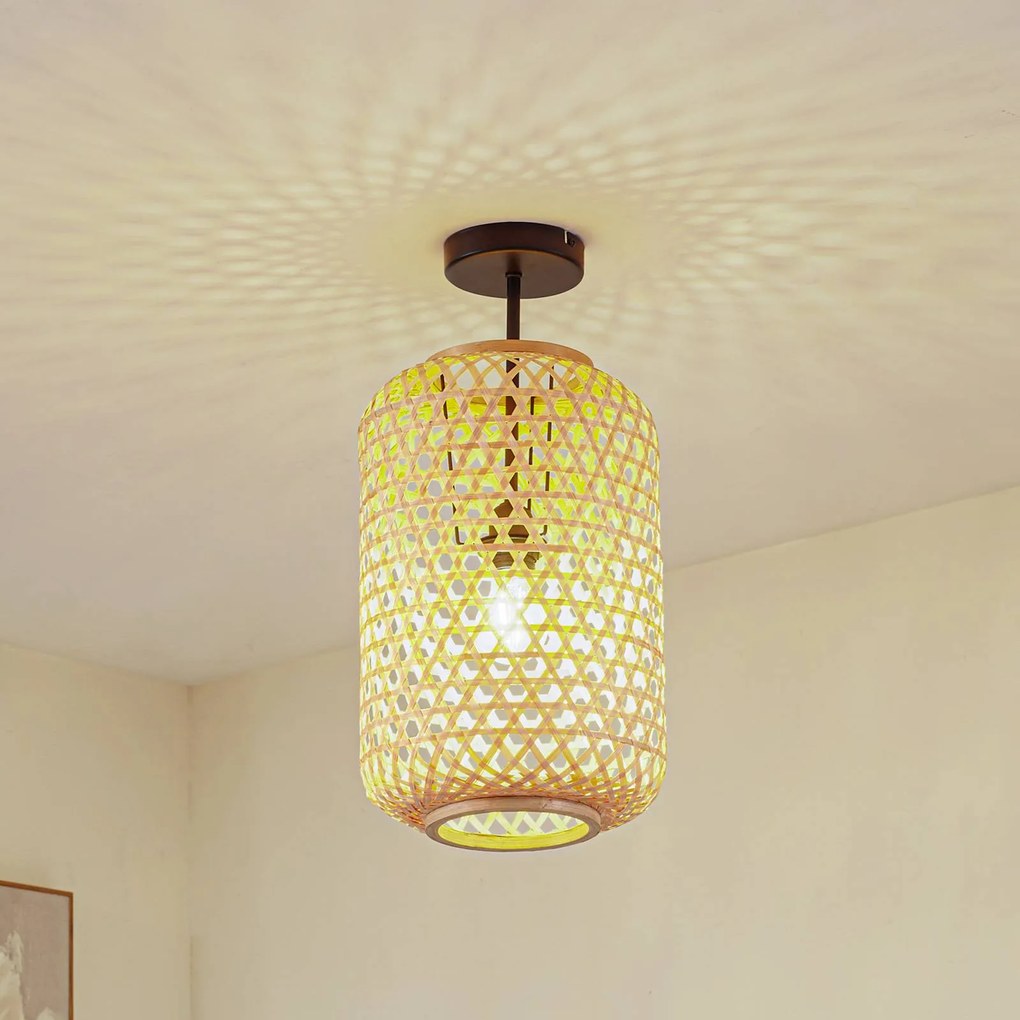 Plafoniera soffitto Jorick Lucande, dimmerabile, Legno chiaro, Soggiorno / Sala da pranzo, Campagna / Rustiche, Plafoniera