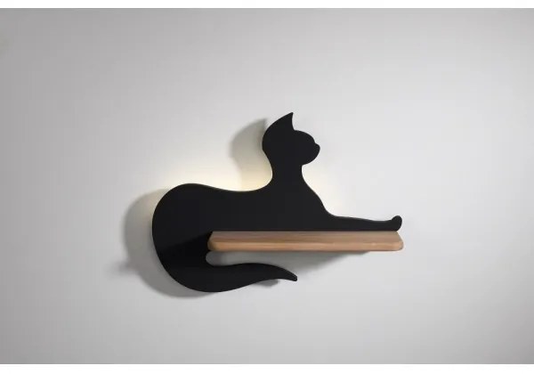 Applique LED per bambini con mensola BLACK CAT LED/5W/230V