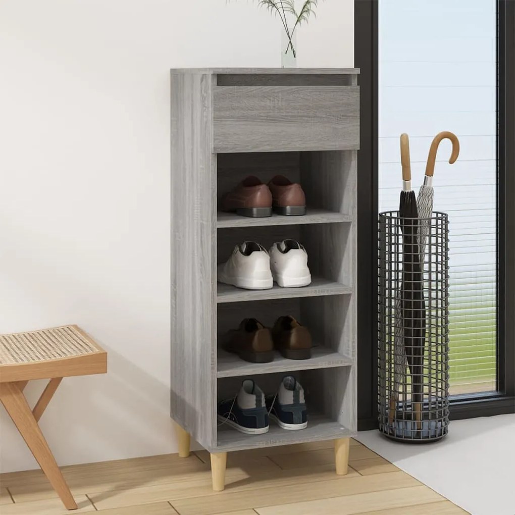 Scarpiera Grigio Sonoma 40x36x105 Cm İn Legno Multistrato /