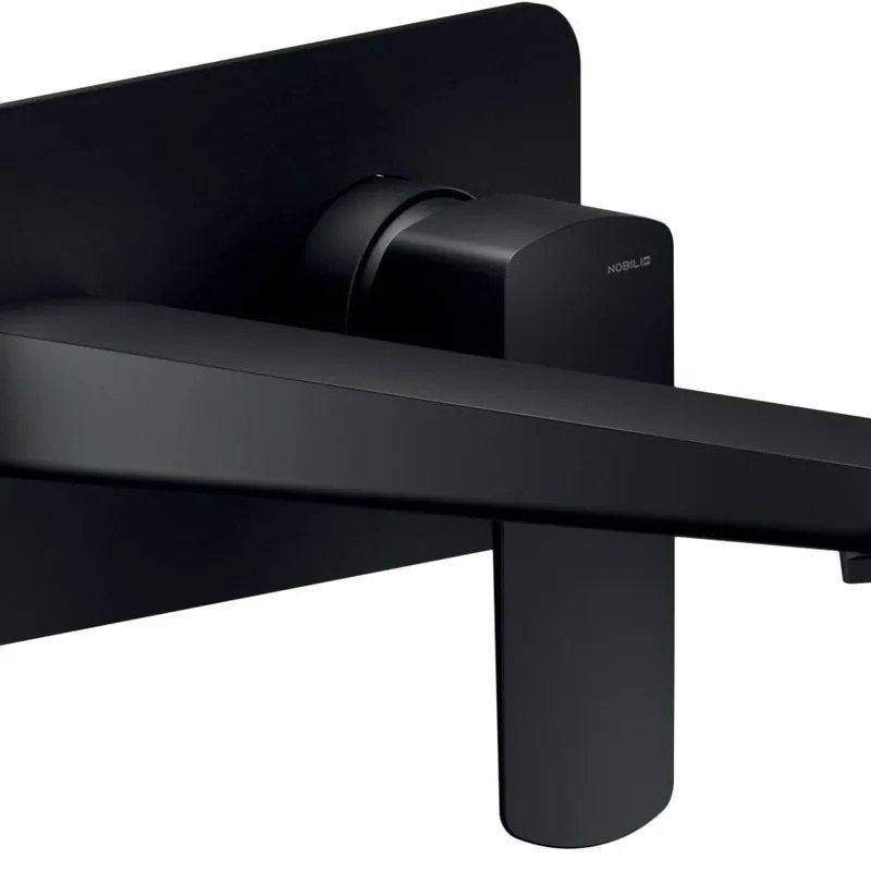 Rubinetto per lavabo ad incasso getto aerato Acquaviva nero verniciato a polvere opaco NOBILI H 90 cm