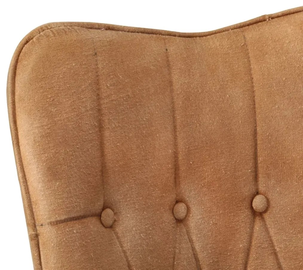 Sedia a schienale alto marrone in tela