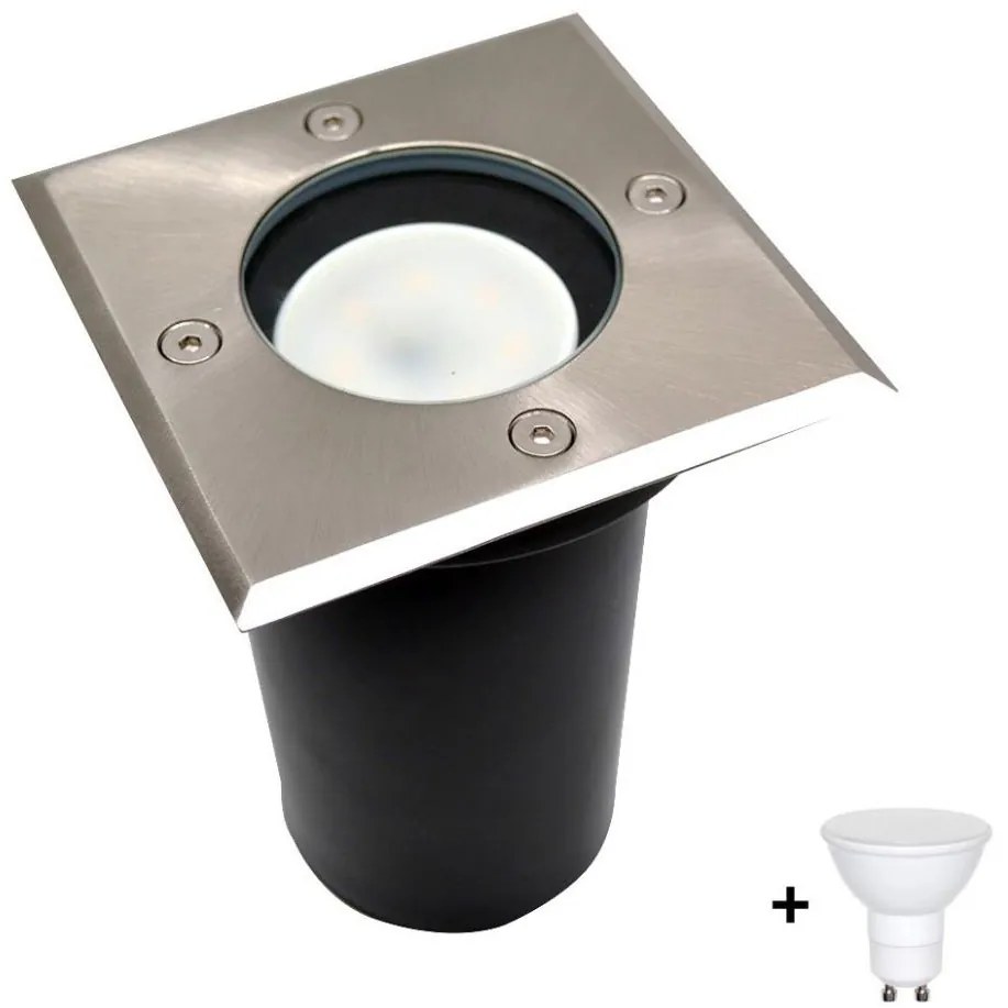 Luce LED per vialetto da esterno 1xGU10/6W/230V IP44 cromo opaco