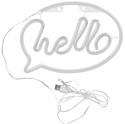 LED Decorazione murale al neon HELLO LED/3W/3xAA USB rosa