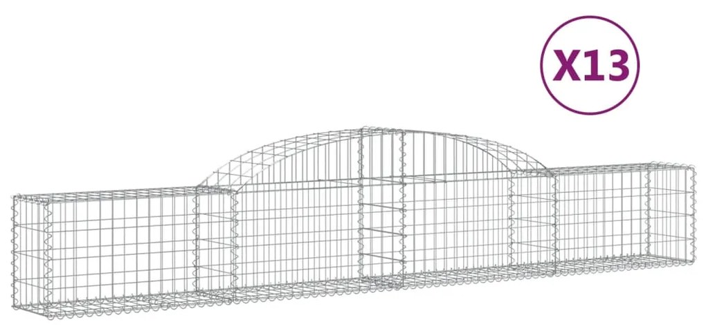 Cesti Gabbioni ad Arco 13 pz 300x30x40/60 cm Ferro Zincato