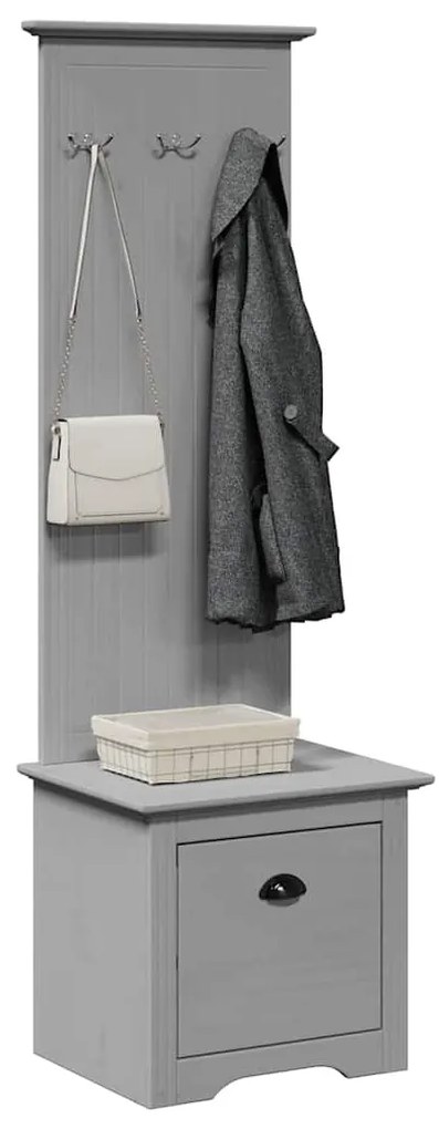 Mobiletto Da Ingresso Con Ganci Bodo Grigio 50x40x157 Cm /