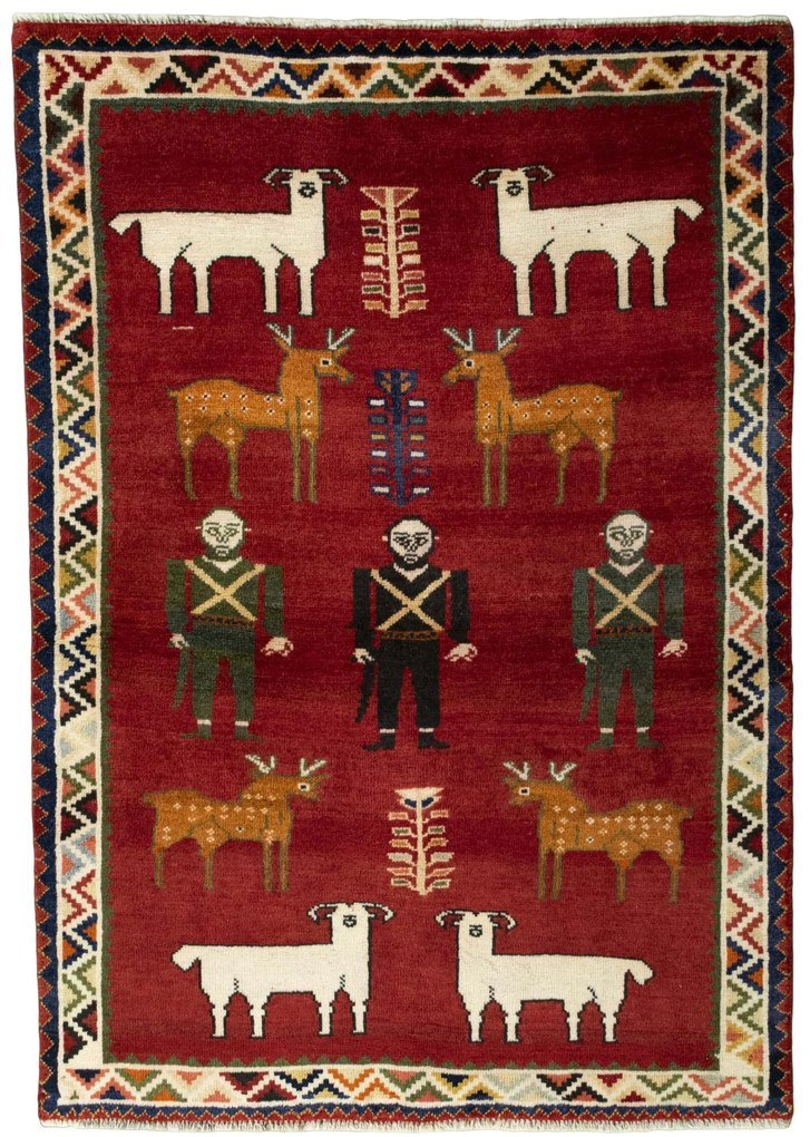 Gabbeh Tappeto persiano 110 x 150 Rosso (Iran) Annodato A Mano