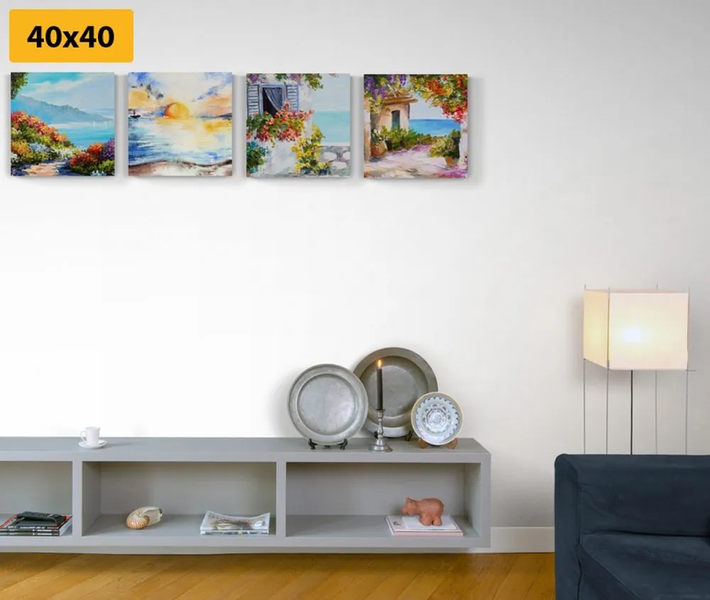 Set di quadri – Alba sul mare