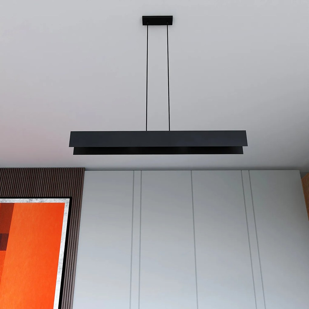Lampadario Moderno 4 Luci Hachiman In Acciaio Nero