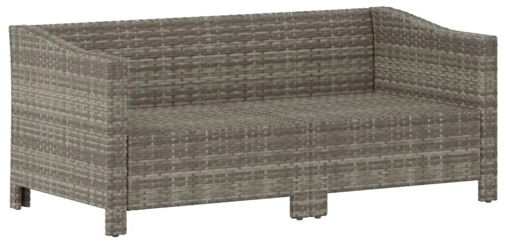 Set di divani da giardino 2 pz con cuscini in polyrattan grigio