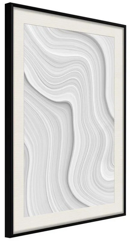 Poster  Snow Contour Lines  Cornice Quadri Cornice nera con pass-partout, Larghezza x Altezza Home decor 30x45