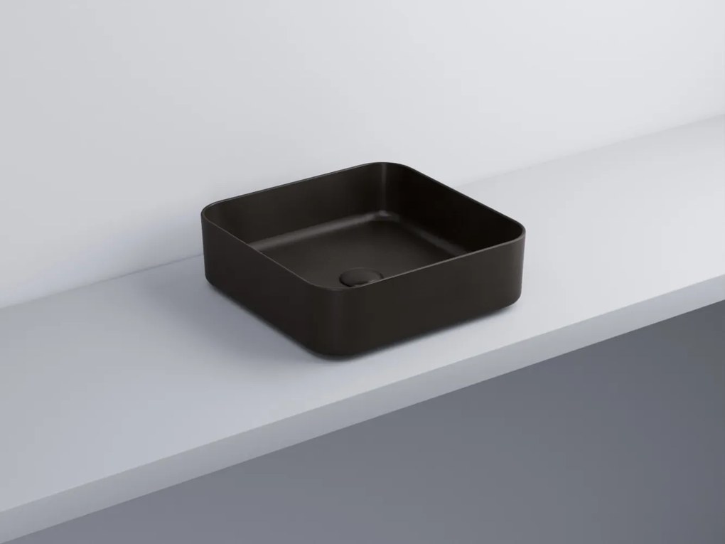 Cielo Shui Comfort lavabo da appoggio 40x40 quadrato senza troppopieno lavagna