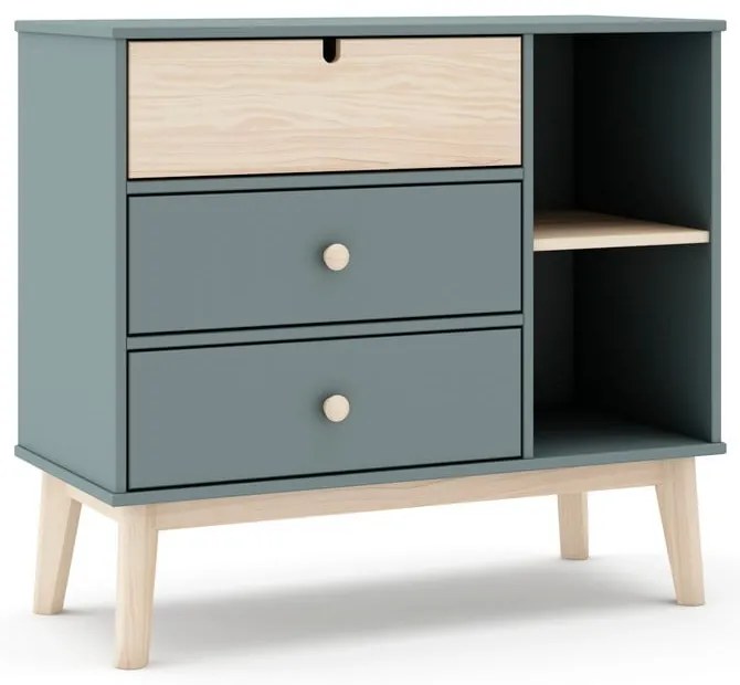 Cassettiera per bambini verde polveroso 90x81x40 cm Estefania – Marckeric