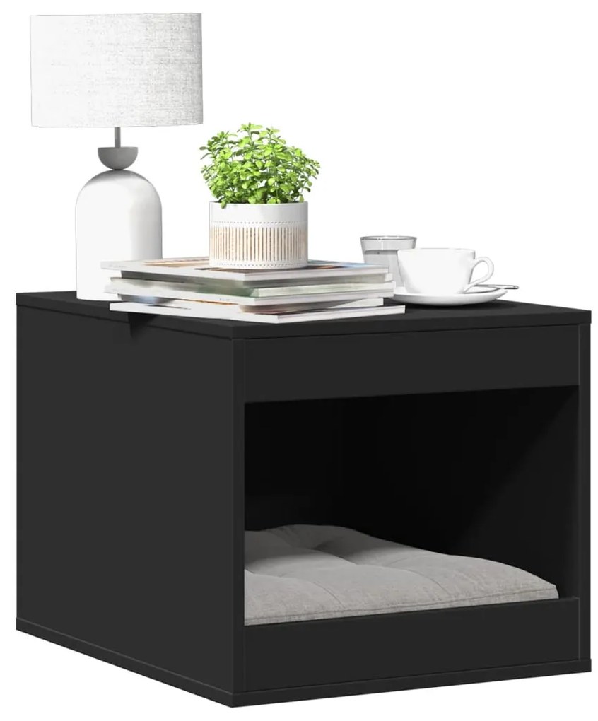 Recinto Per Lettiera Per Gatti Nero 47x59x42 Cm İn Truciolato /