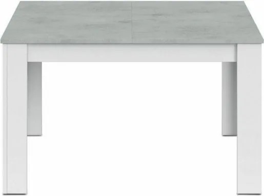 Tavolo allungabile da pranzo rettangolare in legno 140-190x90 cm Kendra Cemento/Bianco