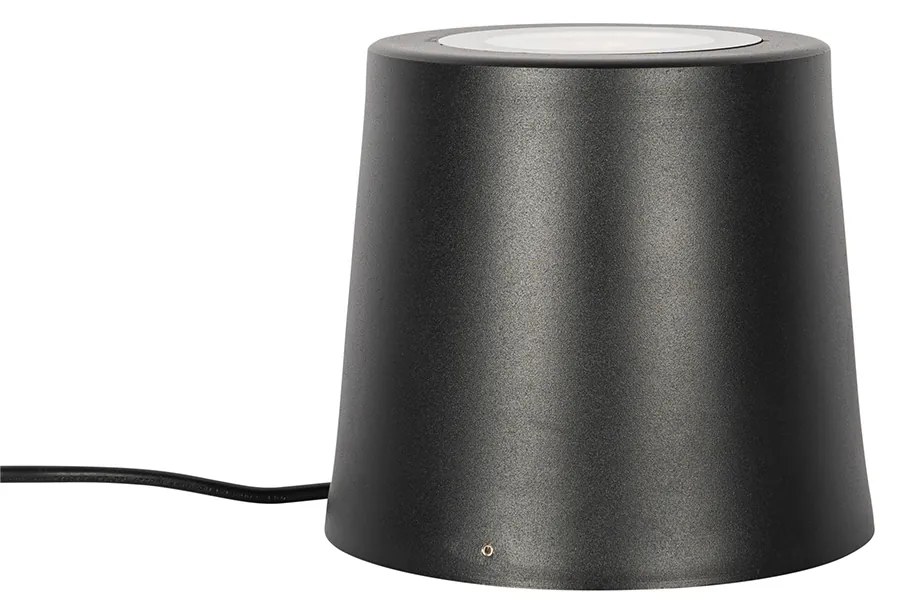 Faretto da giardino moderno nero rotondo IP65 AR111 - Lennard