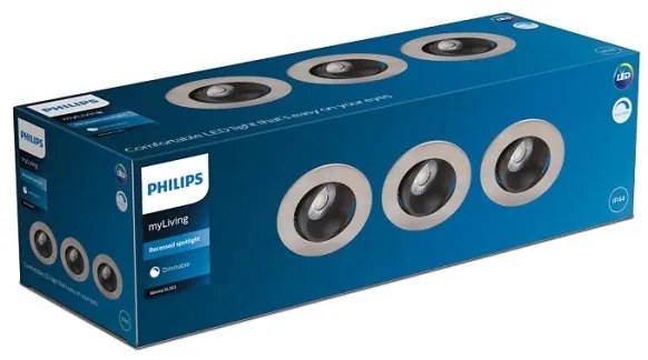Philips - SET 3x LED Lampada da bagno dimmerabile ABROS LED/9W/230V IP44