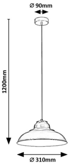 Rabalux 5308 - Lampadario su corda DRAGAN 1xE27/60W/230V