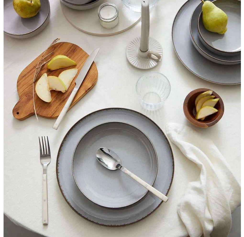 Set da tavola 18 pezzi grigio/porcellana