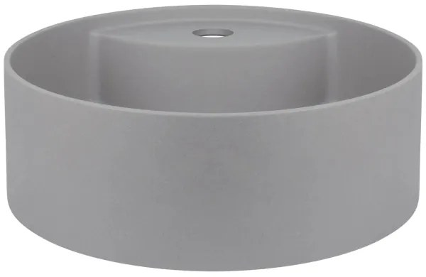 Deante CQS_SU4B - Lavabo da appoggio SILIA con foro rubinetteria, Ø 36 cm, granito/grigio metallizzato