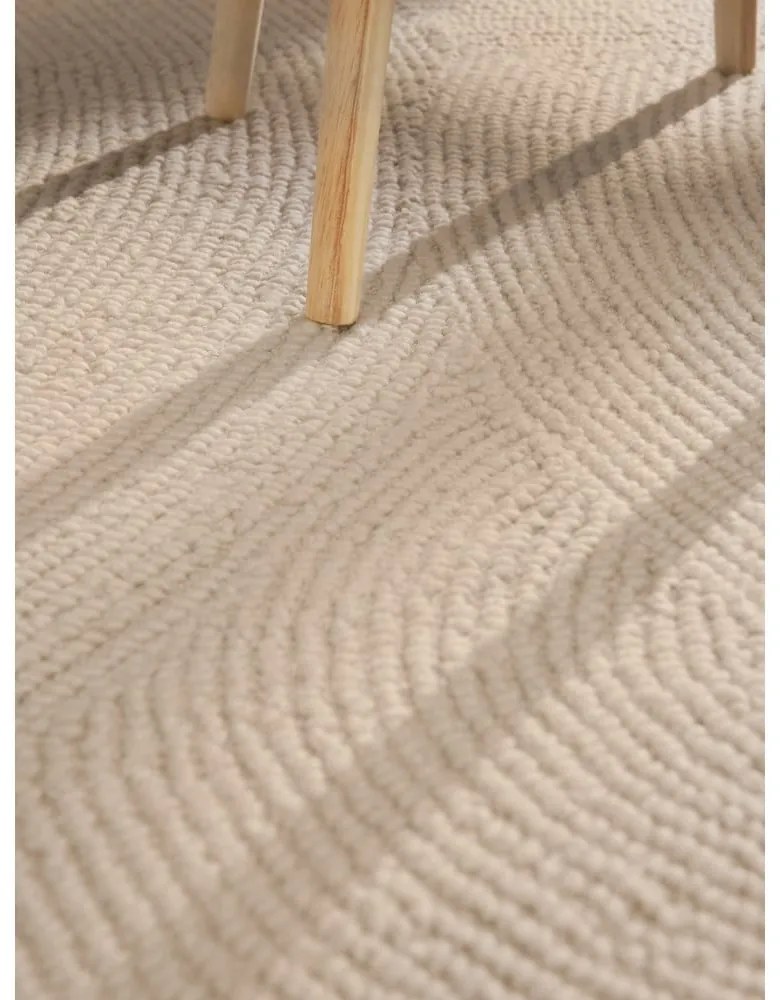 Tappeto rotondo colore naturale chiaro in lana tessuto a mano ø 150 cm Eleni Natural White – Hanse Home