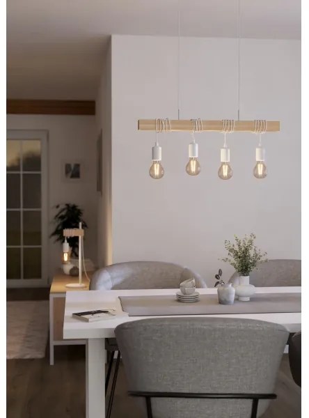 Eglo 43704 - Lampadario a sospensione con cavo TOWNSHEND 4xE27/60W/230V