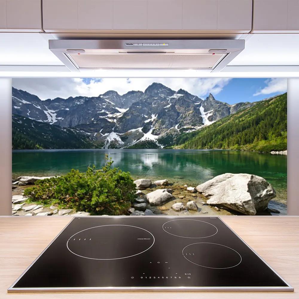 Pannello cucina paraschizzi Paesaggio di montagna del lago 100x50 cm
