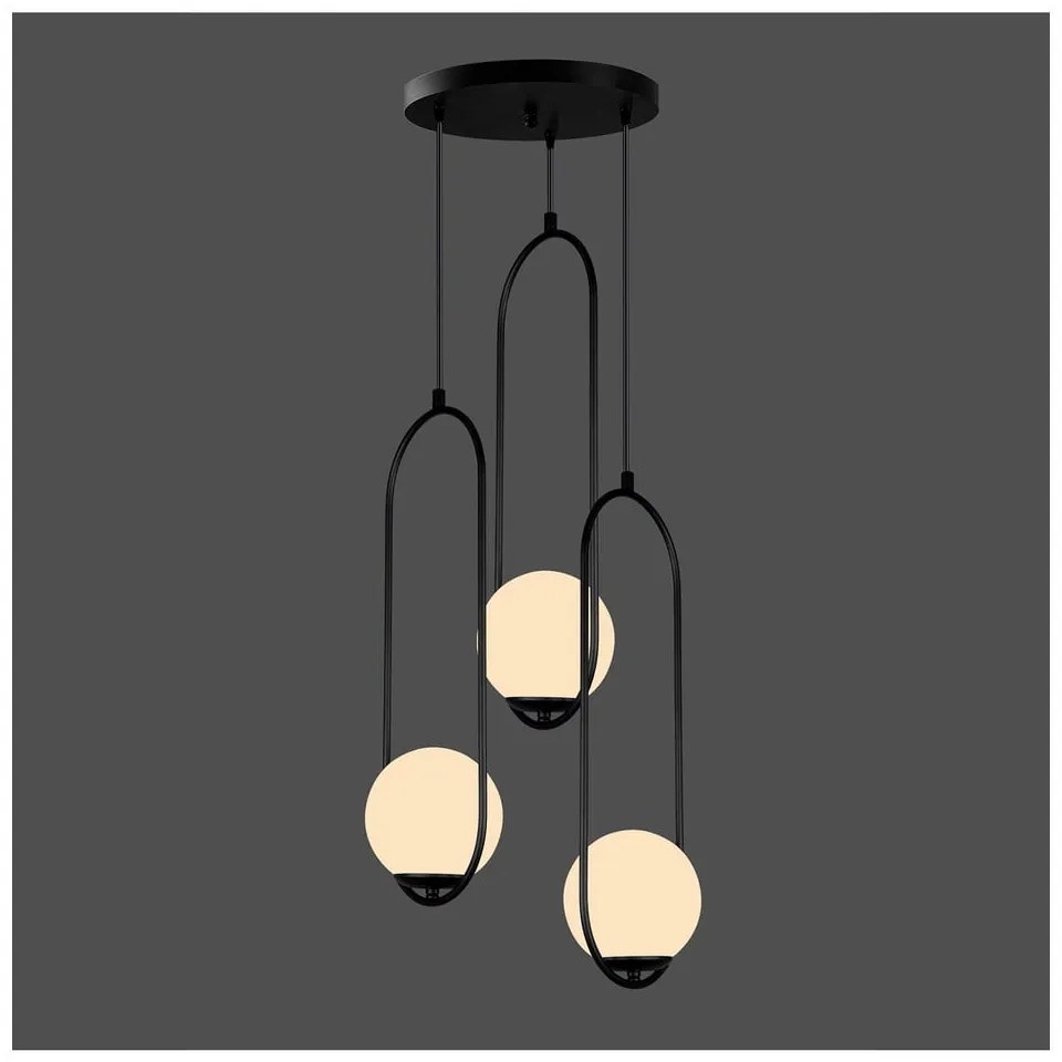Apparecchio a sospensione nero , altezza 146 cm Arch - Squid Lighting