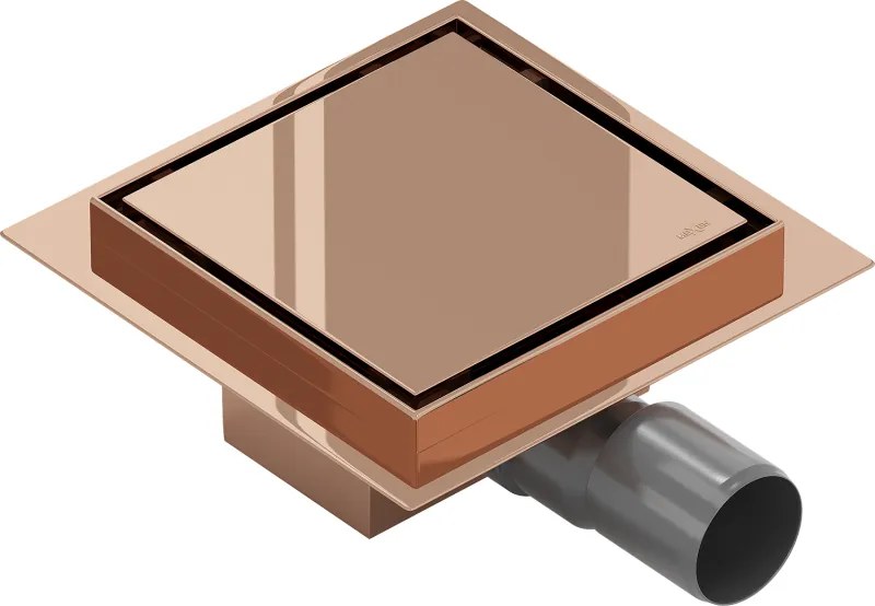 Mexen Flat-Q M13 scarico a pavimento quadrato 15 x 15 cm, oro rosa - 1610015