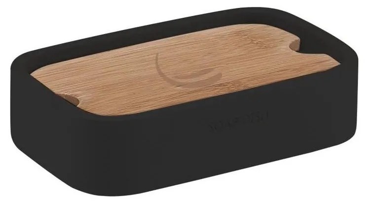 Gedy - Portasapone NINFEA nero/bambù