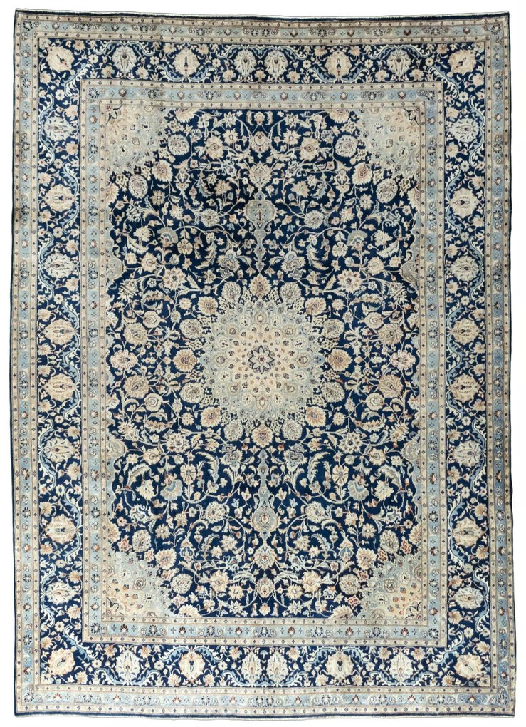 Kashan Tappeto persiano 340 x 250 Blu (Iran) Annodato A Mano