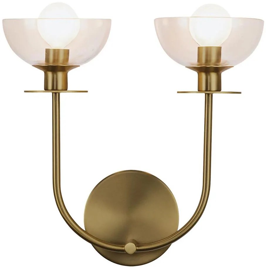 Alora Mood ALM-SYLVIA-2WB-BG-CL - Lampada da parete SYLVIA 2xE14/40W/230V, dorata