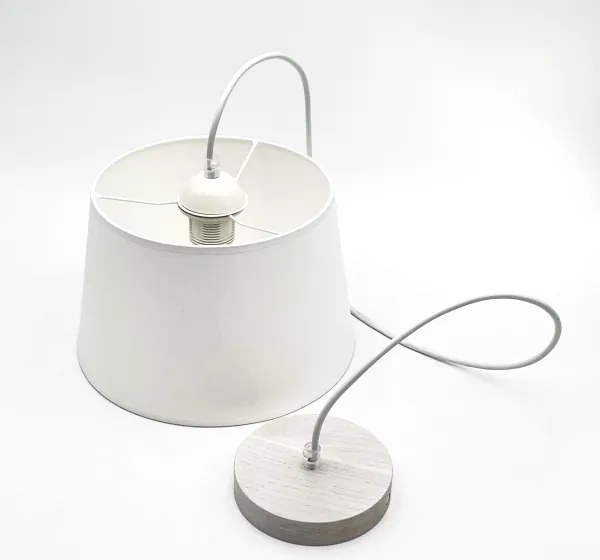 Lampadario a sospensione con cavo AIDA 1xE27/60W/230V Ø 25 cm rovere/bianco