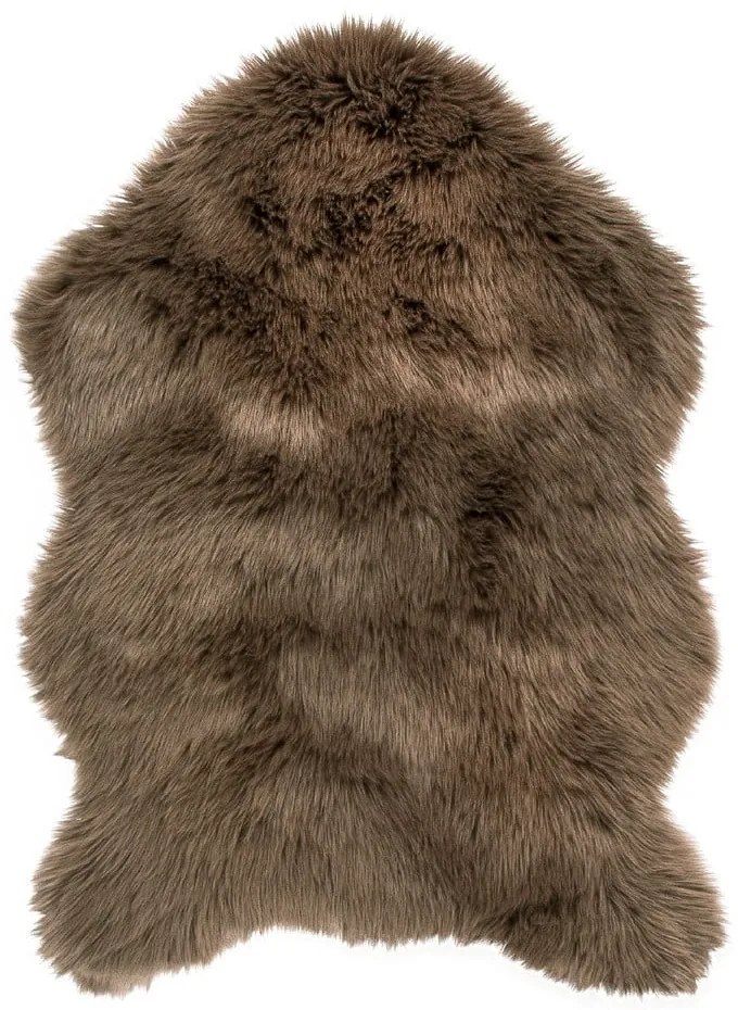 Pelliccia sintetica marrone scuro Montone, 60 x 90 cm - Tiseco Home Studio