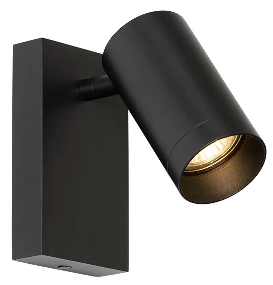 Lampada da parete moderna nera regolabile con interruttore - Jeana Luxe