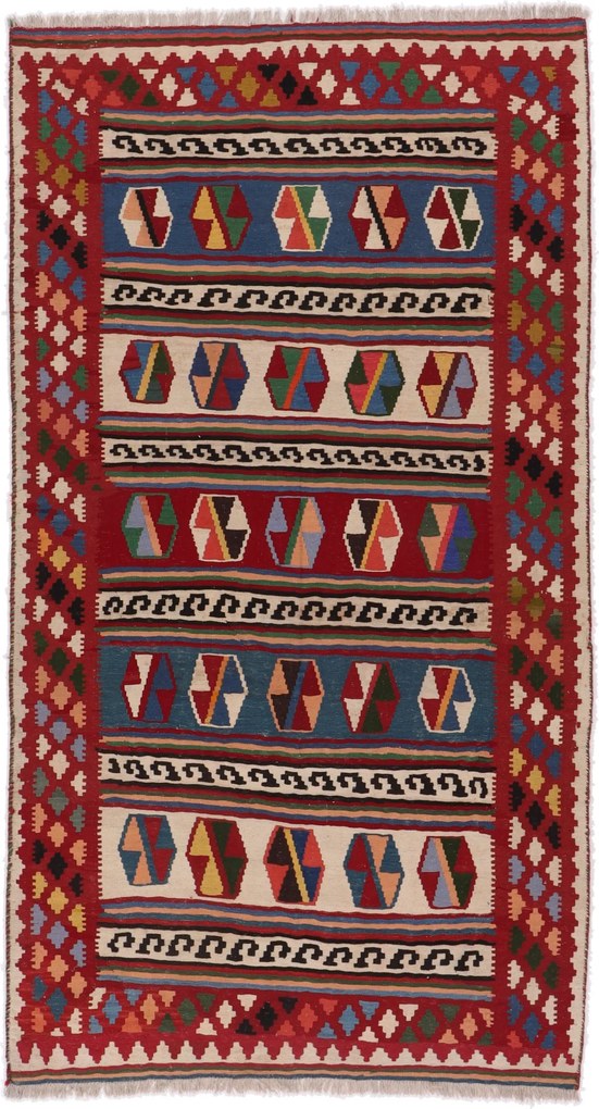 Kilim Tappeto 280x150 (Iran) Tessuto A Mano