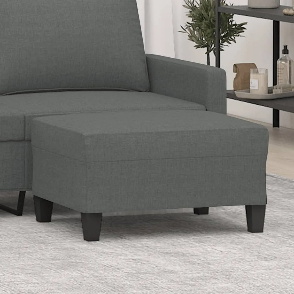 Poggiapiedi Grigio Scuro 70x55x41 Cm İn Tessuto /