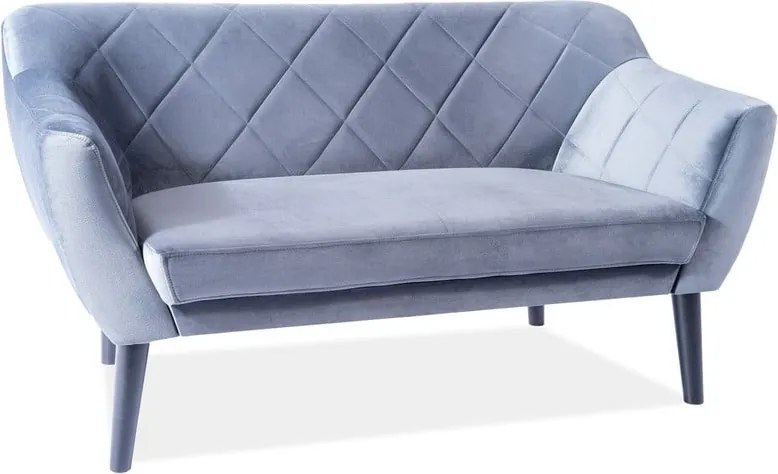 Divano Karo 2 in velluto grigio - Blu14/wenge