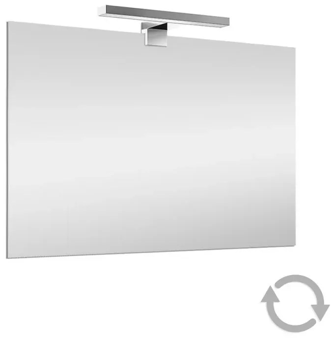 Specchio bagno 60x80 a filo reversibile con lampada naturale 30 cm