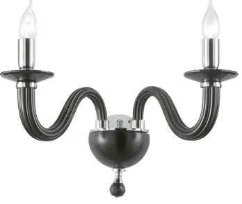 Applique 37 cm RAVEL 2 luci in vetro lavorato a mano Nero