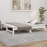 Dormeuse Estraibile Bianca 2x(90x190) cm Legno Massello di Pino cod mxl 57857