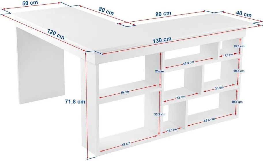 Scrivania angolare con effetto pino 120x130 cm Vesper – Kalune Design